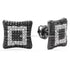 Exquisite Micropave Square Kite Black Plated Cubic Zircon Men Women Stud Earring